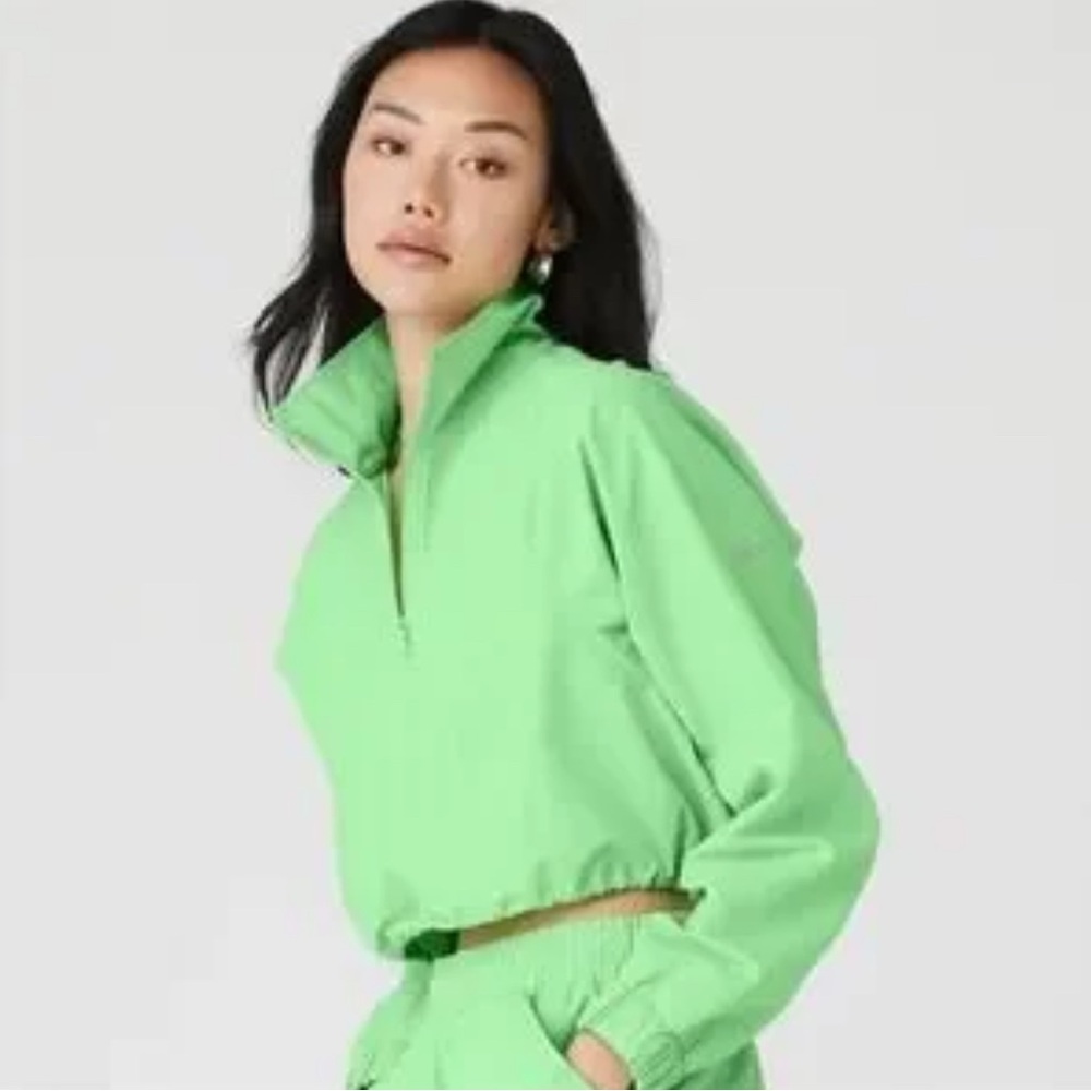 Alo yoga Green Zip-Up cropped Jacket